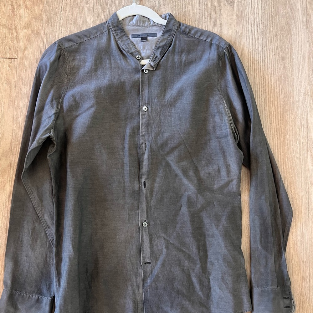 John Varvatos Charcoal Button-Up Shirt